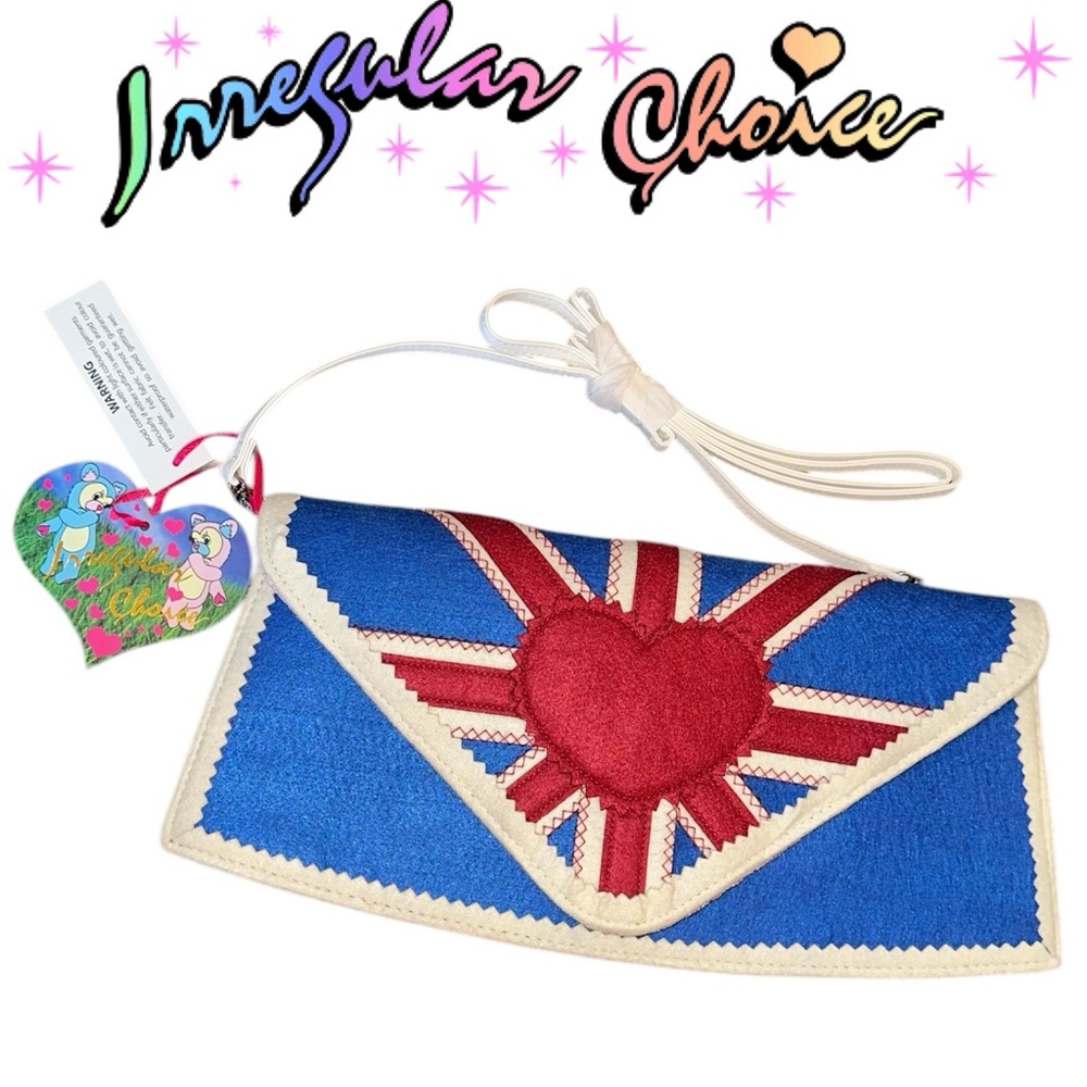 Irregular Choice Patty Clutch Bag Union London Jack with Heart Felt New With Tag